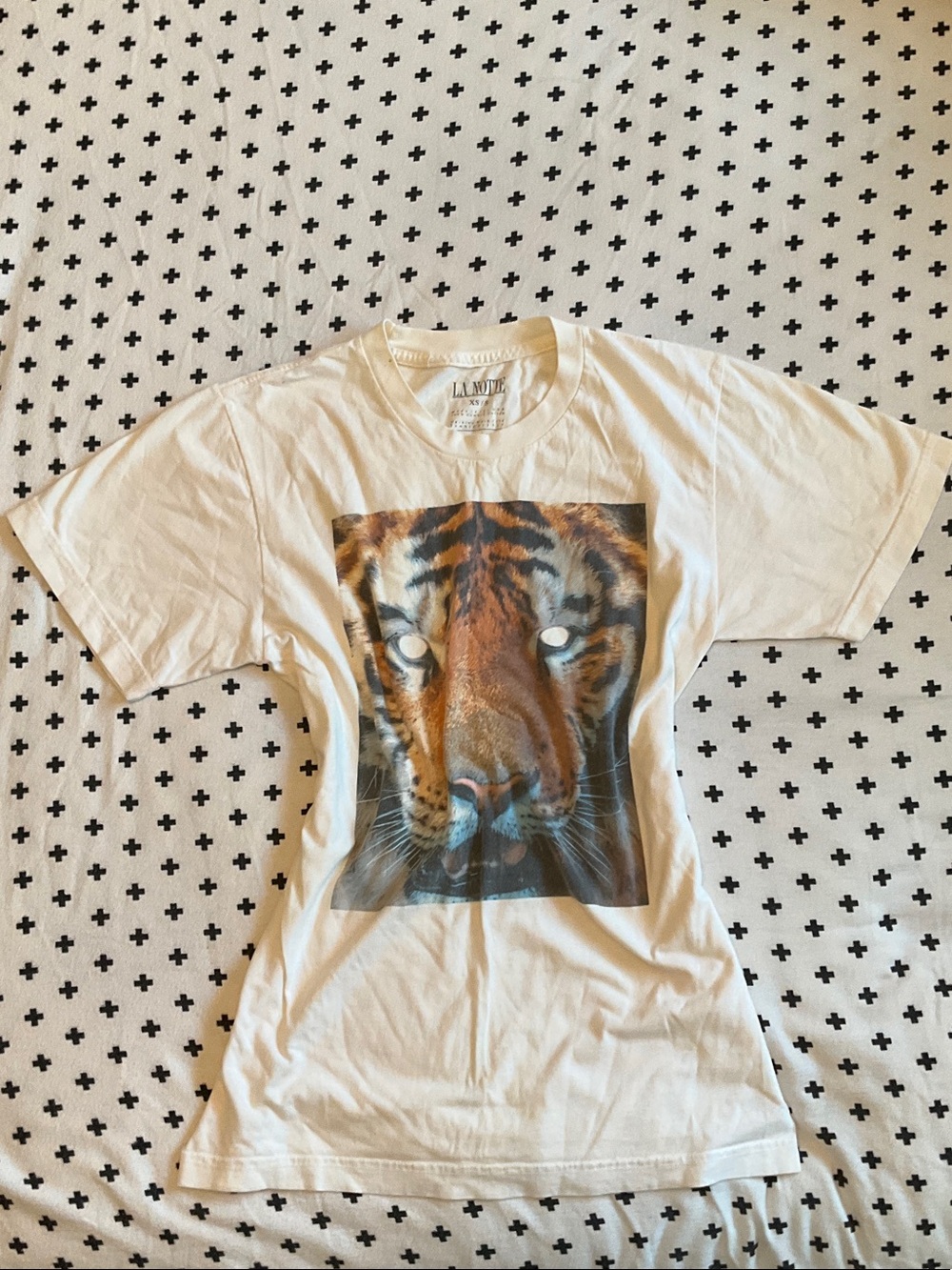 Y2K La Notte Tiger Graphic Baby Tee | Vintage 2000s